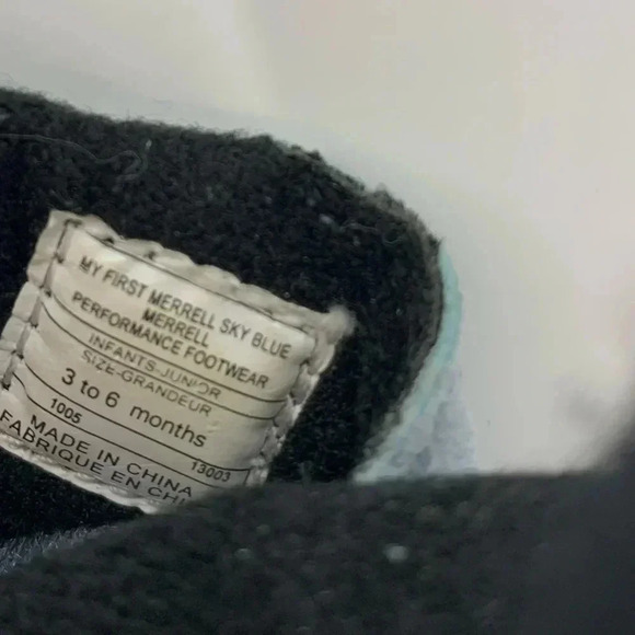 MERRELL My First Infant Shoes 3-6 M Suede Leather Baby Booties Sky Blue - Picture 5 of 6